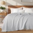 thumbnail image 3 of Exclusivo Mezcla 100% Cotton Waffle king Size Blanket for Bed, Lightweight and Breathable Gauze Muslin Blanket for Summer, Moisture-Wicking, Home Decor, 104"x90", Light Grey, 3 of 8