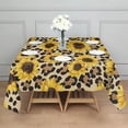 thumbnail image 3 of Beige Leopard Sunflower Pattern Square Tablecloth,Waterproof Square Table Cover,Wipeable Spillproof Washable Table Cover for Home Kitchen Party Decor 42"X42"(107x107cm), 3 of 6