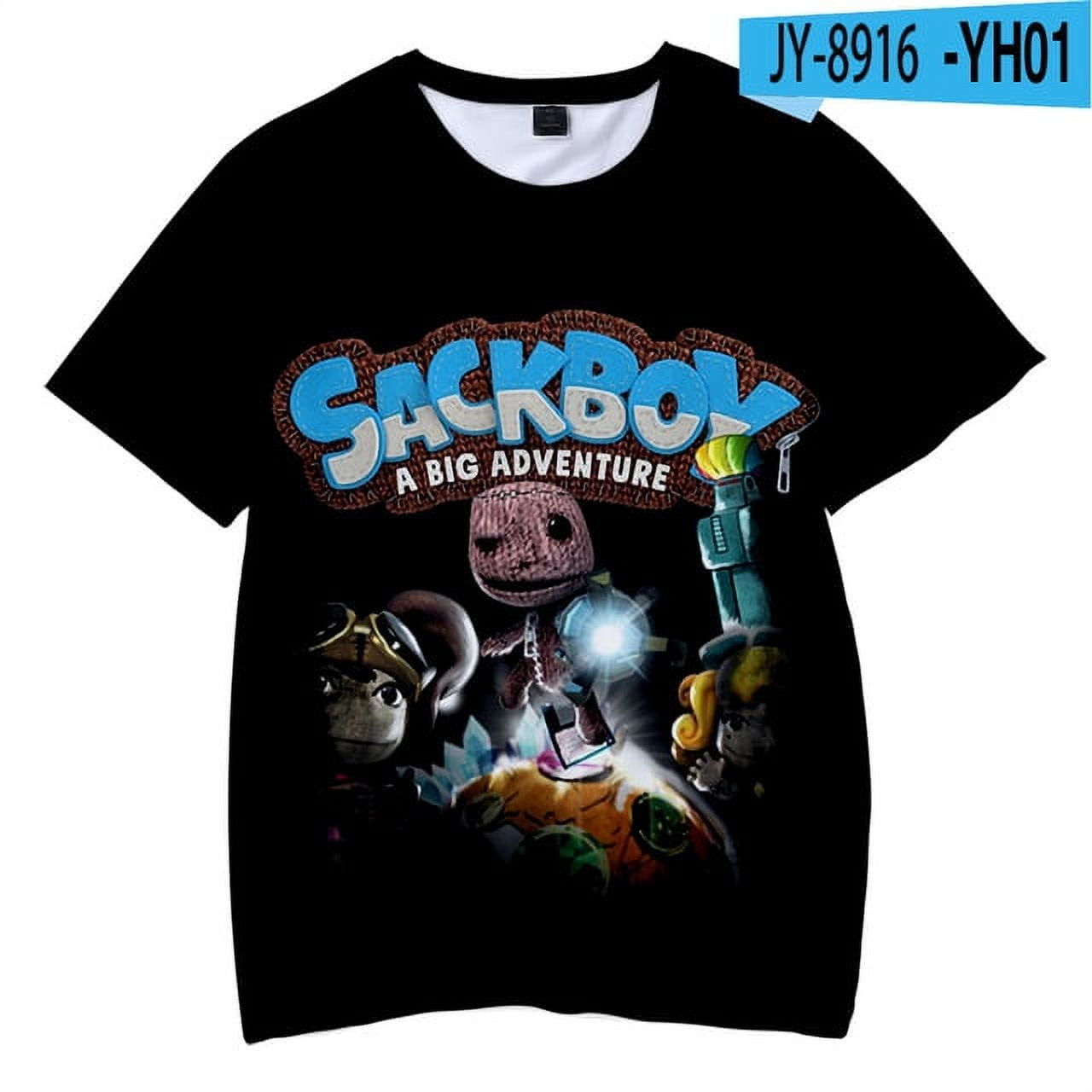 IpzHeJ Sackboy A Big Adventure Game Merch 3D Printed T-shirt