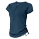 thumbnail image 4 of Camiseta de manga corta con media cremallera para correr y hacer yoga, con efecto adelgazante y que absorbe la humedad, ideal para hacer ejercicio., 4 of 4
