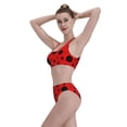 thumbnail image 6 of Picia Ladybug Pattern Women's High Waisted Bikini Scoop Neck Swimsuit Two Pieces Bathing Suit-, 6 of 8