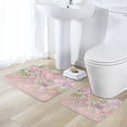 thumbnail image 5 of Watercolor Rose Bathroom Rugs Set 2 Pieces, Bathroom Set - Quick Drying Bath Mat And U-Shaped Toilet Rug, Water Absorbent Bath Carpet For Bedroom Floor Living Room, Machine Washable, 5 of 6