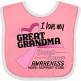 thumbnail image 3 of Inktastic I Love My Great Grandma Breast Cancer Awareness Hope, Support, Love Boys or Girls Baby Bib, 3 of 4