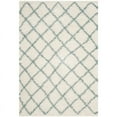 thumbnail image 4 of SAFAVIEH Dallas Jerrie Geometric Shag Runner Rug, Ivory/Seafoam, 2'3" x 8', 4 of 8