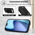 thumbnail image 4 of For IPhone Air Case  Premium PU Leather Wristband Holder With Multiple-Card Slots, Flip Wallet Phone Case With Detachable Crossbody,black,For iPhone Air, 4 of 8