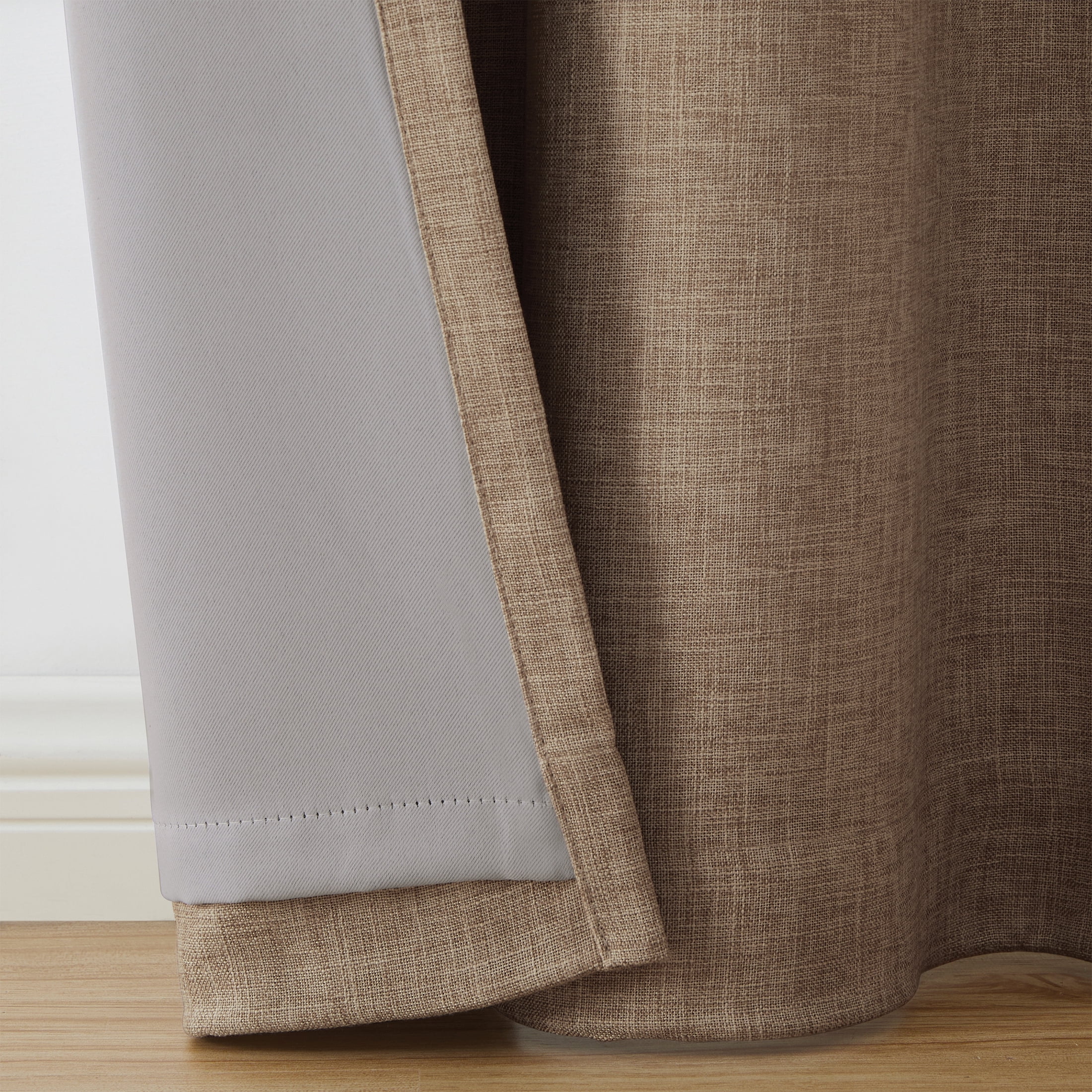 My Texas House Solid Woodsmoke Rod Pocket Back Tab Blackout Curtain Panel, 52" x 108"