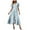 Sky Blue, variant on felwors Summer Dresses for Women 2025 Casual V Neck Short Sleeve Floral Midi Dress Tie Waist Ruffle Boho Cute Summer Dress Blue, XXL