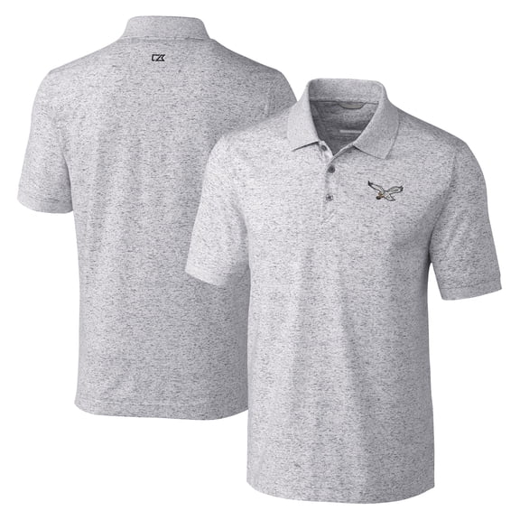 Men's Cutter & Buck Gray Philadelphia Eagles Advantage Tri-Blend Space Dye Polo