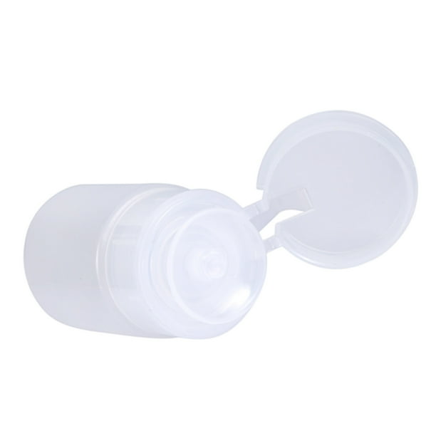 Dispensador de Bomba de 60 ml Arte de Unas Polchamiento de Alcohol Botella de Plásstico Vacío, Reutilizable, Tapa Presión