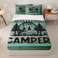 thumbnail image 2 of Erosebridal Cartoon Camper Car Zipper Twin Comforter Sets with Fitted Sheet and 2 Pillowcases, Rustic Farmhouse Zipper Bedding Set, Turqoise, 2 of 7