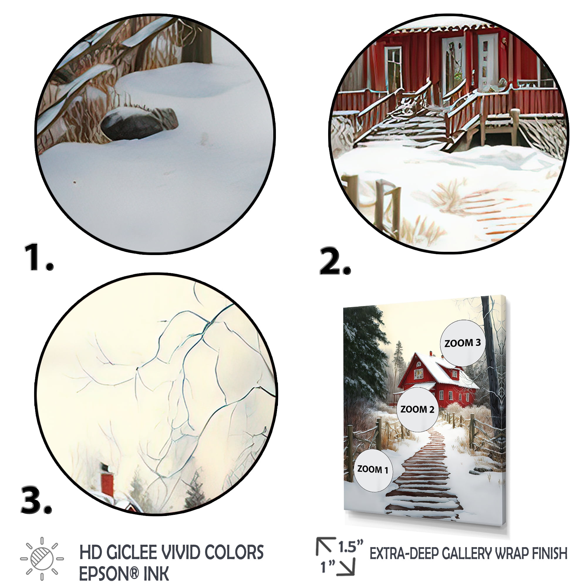 Designart Cold Winter View On The Country III Canvas Wall Art