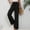 Black women wide leg pants a1, variant on Cagogo Women's Wide Leg High Waisted Trousers with Pockets Solid Casual Lounge Long Pants Workout Beach Clothes, Pink L