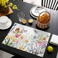 thumbnail image 3 of Wildflowers Placemats Set of 4, Spring Country Tulip Butterfly Floral Leaf Placemats for Dining Table, Place Mats for Kitchen Tabletop, Waterproof Wipeable Dining Table Mats Set, 3 of 9