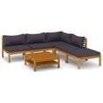 thumbnail image 2 of vidaXL 6 Piece Patio Lounge Set with Cushion Solid Acacia Wood, 3086916, 2 of 11