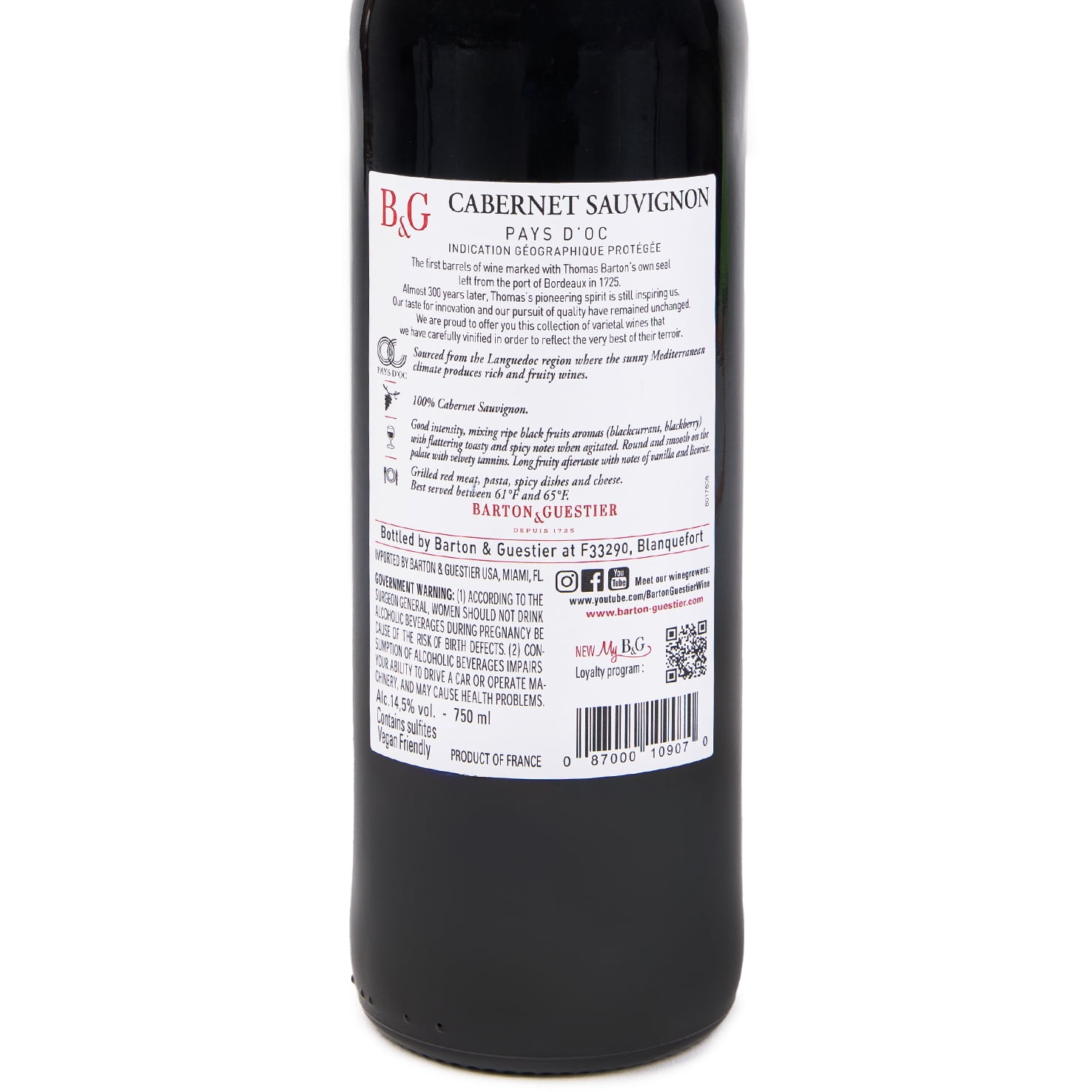 Barton & Guestier Cabernet Sauvignon Reserve Wine, 750 ml, 13.5% ABV, France