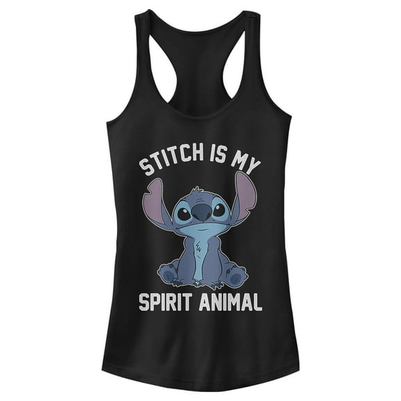 Junior's Lilo & Stitch Experiment 626 Spirit Animal  Racerback Tank Top Black X Small