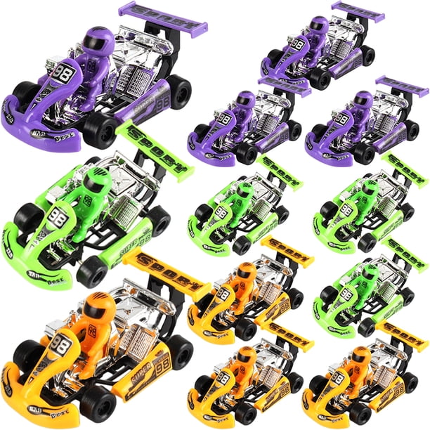 FELTECHELECTR 12 coches de juguete Push And Go con motor de fricción, ideales para rellenar bolsas de fiesta para niños.