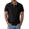 thumbnail image 2 of GIRUNS Men's Polo Shirts Short Sleeve Casual Cotton Shirts Classic Collared Shirt with Pocket Black M, 2 of 8