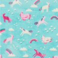 thumbnail image 2 of The Big One Oversized Aqua Unicorn Rainbow Plush Throws, 60” x 72”, 2 of 3