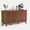 Walnut, variant on 58 Inch Modern Farmhouse Sideboard Buffet, Walnut Finished Storage Credenza with Curved Fluted Doors and Adjustable Shelves for Dining Room