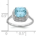 thumbnail image 2 of Primal Silver Sterling Silver Rhodium-plated Diamond and Swiss Blue Topaz Ring, 2 of 4