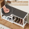 thumbnail image 4 of Shoe Bench & Rack Storage with Seat Cushion, 300 lb Capacity, White, 4 of 8