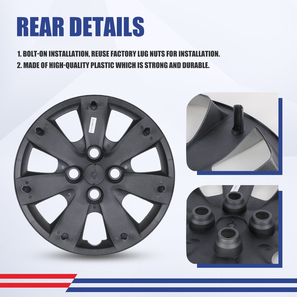 (Set of 4)14" Hubcaps Fit for Hyundai Accent Sedan/Hatchback 2008 2009 2010 2011,Fit Fit for Steel Wheel,Bolt-on Car Truck SUV Hub Cap,Lacquer