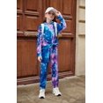 thumbnail image 4 of Oudiya Girls 2 Piece Tie Dye Sweatsuit Clothing Set Twist Front Hooded Sweatshirt and Sweatpants with Pockets, 13-14Y, 4 of 7