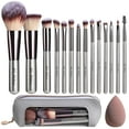 thumbnail image 1 of Set de brochas de maquillaje BS-MALL de 14 piezas con esponja y estuche, 1 of 6