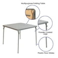 Flash Furniture Gray Folding Card Table Lightweight Portable Folding