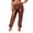Coffee, variant on Womens Shiny High Waist Stretchy Jogger Pants, Party Club Wear Trousers Fashion
