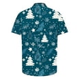 thumbnail image 2 of Men's Hawaiian Xmas Shirt Christmas Snowman Blouse Button Down Short Sleeve Shirts Snowflakes Printed Pullover Christmas Tree Shirt Festival Holiday Shirts Xmas Party Costume, 2 of 5