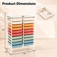 thumbnail image 3 of Costway 20 Art Craft Organizer Storage Cart  on Wheels Multipurpose Macaron, 3 of 7