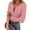 T015-Pink, variant on Women Ribbed Knit Henley Tops Casual Long Sleeve V Neck Pullover T-Shirts