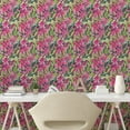 thumbnail image 2 of Ambesonne Floral Peel & Stick Wallpaper for Home, Aquarelle Paint Brushstroke, 13"x36", Hot Pink Green and Fuchsia, 2 of 5