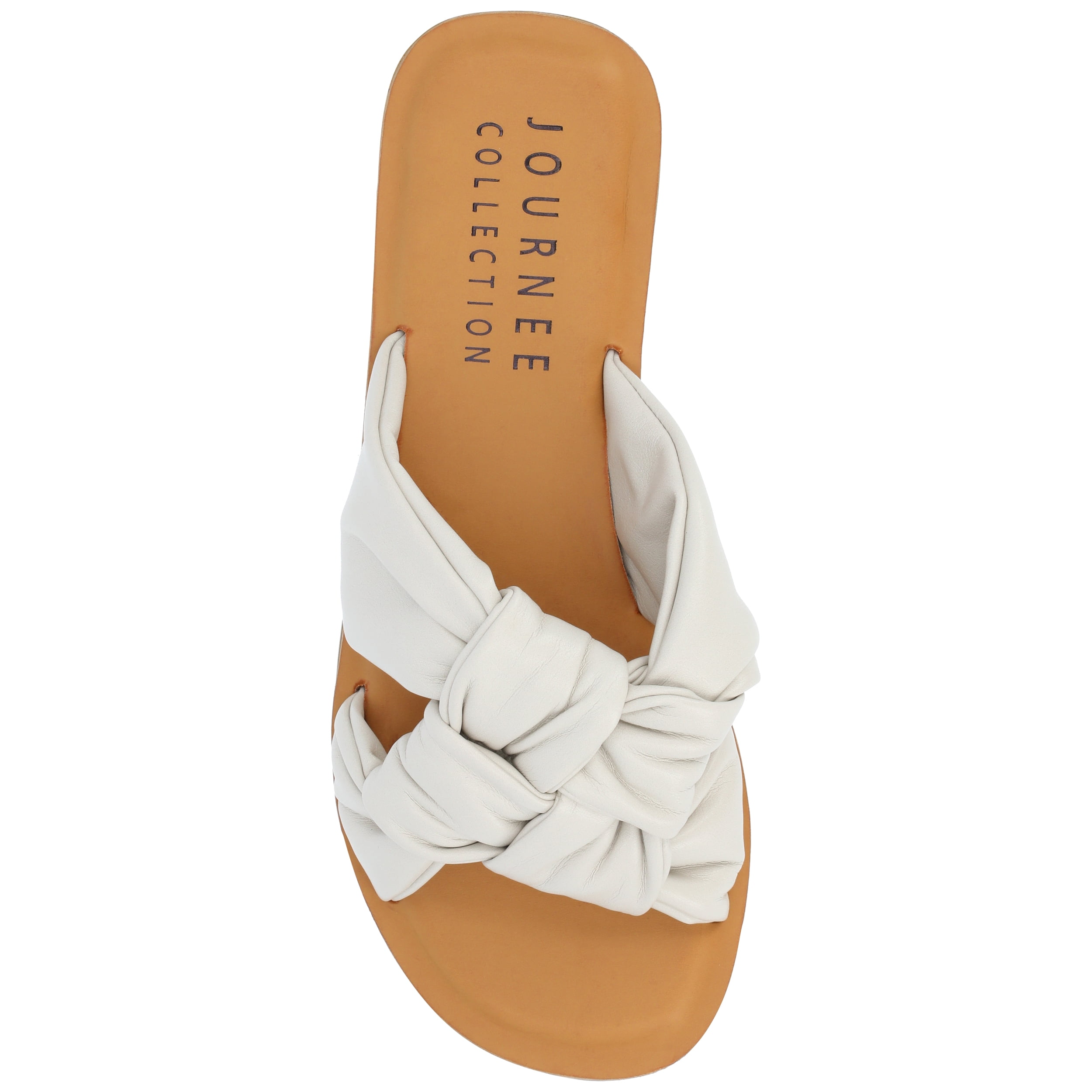 Journee Womens Kianna Slide Puffy Flat Sandals