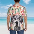 thumbnail image 6 of Great Dane Dog Lovers Florals Hawaiian Shirts For Men, Summer Short-Sleeve Relaxed-Fit Button-Down Shirts X-Large, 6 of 9