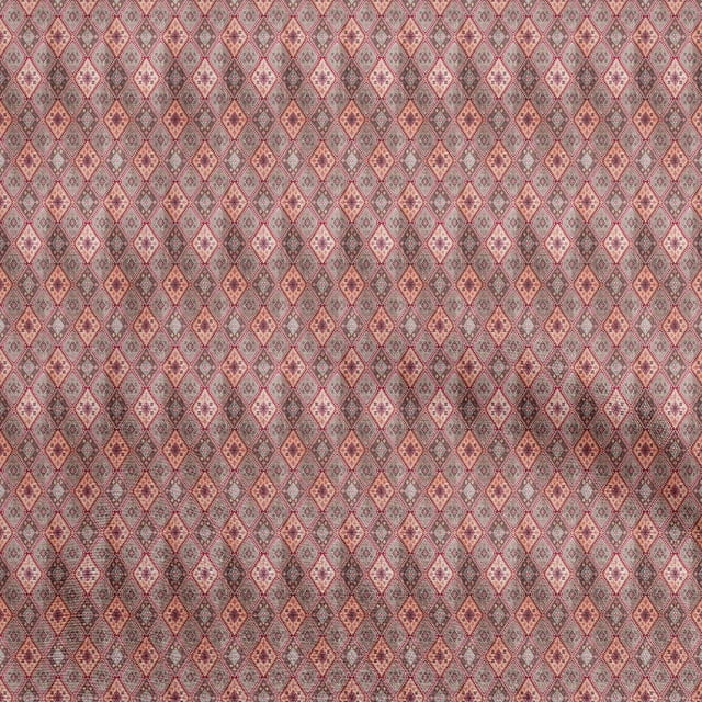 oneOone Georgette Viscose Orange Fabric Asian Kilim Craft Projects Decor Fabric Printed By The Yard 42 Inch Wide