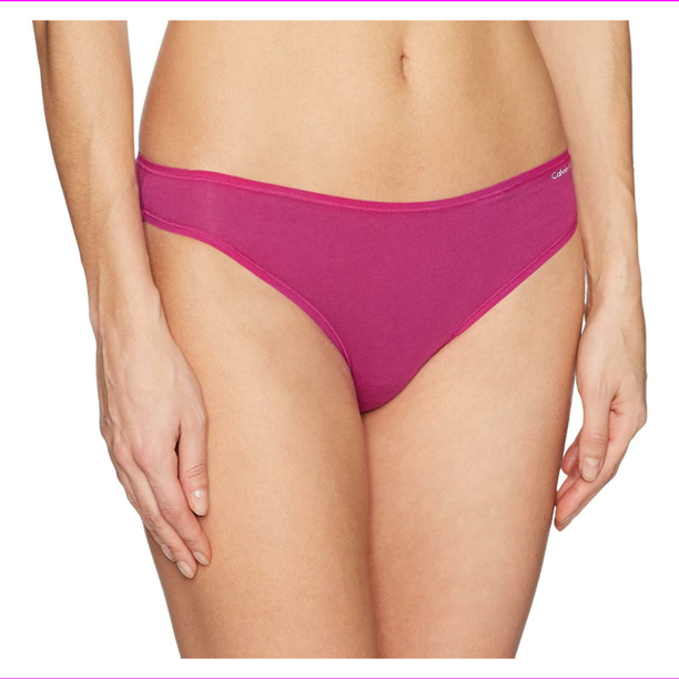 Calvin Klein Womens Pull On Closure Cotton Form Thong Panty L/Pink