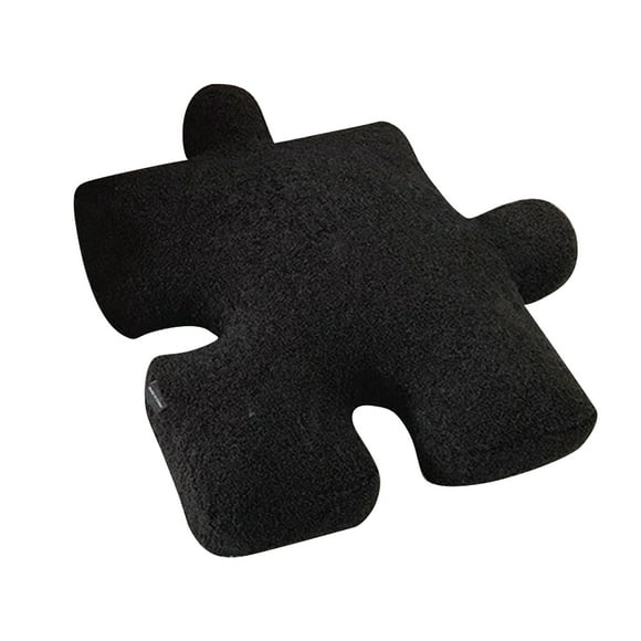 Sofa Cushion, Ultra Soft Wool Puzzle Special Shaped Throw Pillow for Living Room Black