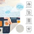 thumbnail image 3 of Yayeee Bath Rug for Bathroom Floor Non Slip Rectangle Fluffy Soft Absorbent Mat, 16"x24", Blue Circle Mosaic, 3 of 7
