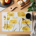 thumbnail image 2 of Yellow Flower Placemats Set of 2, Watercolor Floral Leaf Rustic Plant Botanical Farmhouse Non-Slip Place Mats Washable Table Mats for Kitchen Dining Table Decorations Indoor/Outdoor, 2 of 9