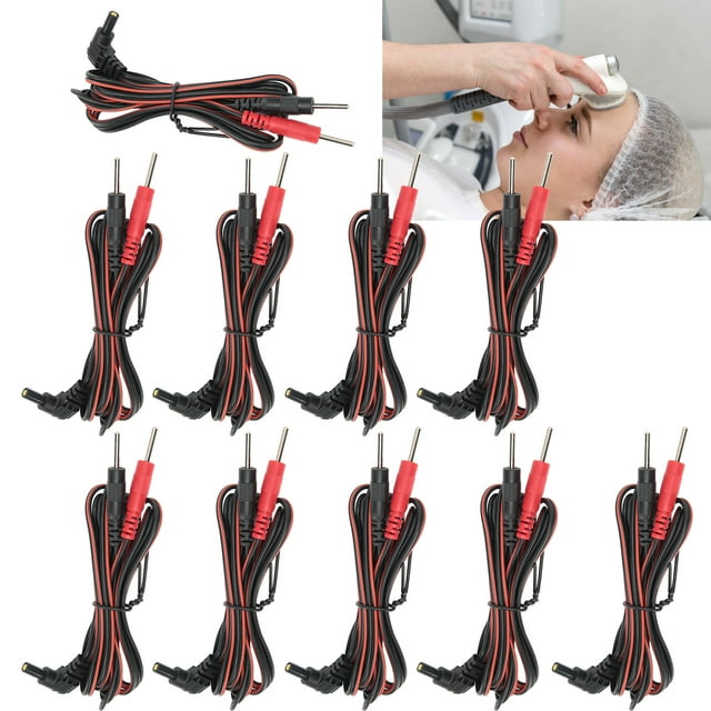 Cables De Plomo De Electrodo De Pin 2 En 1, Alambre De Cable De Alambre De TENS Cable De Cable De Plomo Electrodo, 10 Piezas Para La Unidad De Decenas De Fisioterapia Máquina De