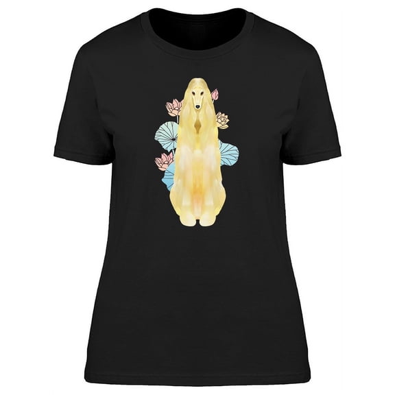 Floral Afghan Hound Dog Tee Women's -Image by Shutterstock