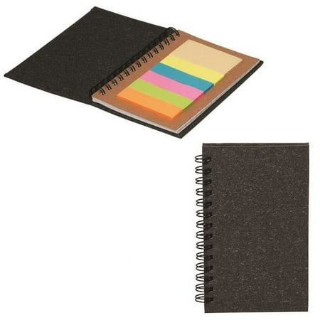 Debco CA6388 Geneva Mini Notebook with 120 Sticky Notes - Black - 12 Pack