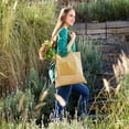thumbnail image 3 of Paquete 100 piezas Bolsa de algodón reciclado con bolsillo frontal amarillo 35 x 42, 3 of 4