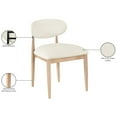 thumbnail image 3 of Meridian Furniture Riccio Cream Vegan Leather Dining Side Chair (Set of 2), 3 of 11