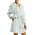 thumbnail image 3 of Papier Women's Heather Hooded Velvet Robe with Elastic, 3 of 4