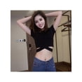 thumbnail image 3 of MarinaVida Women's O Neck Short Sleeve Solid Crisscross Crop Sport Top, 3 of 6