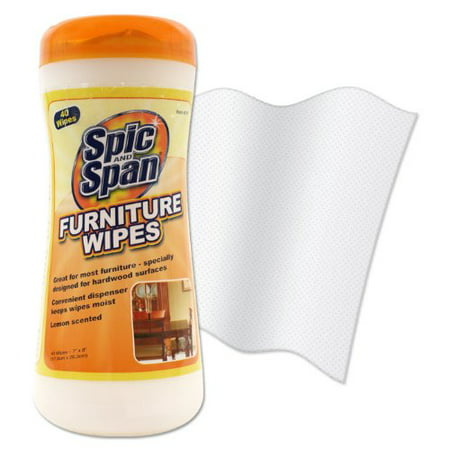 Spic and Span Furniture Wipes - 40 Wipes (Best Wipe On Poly)